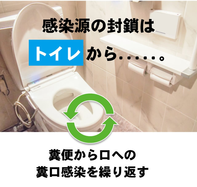 感染源の封鎖はトイレから