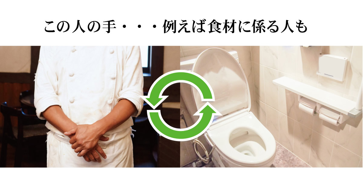 この人の手、例えば食材に係る人も